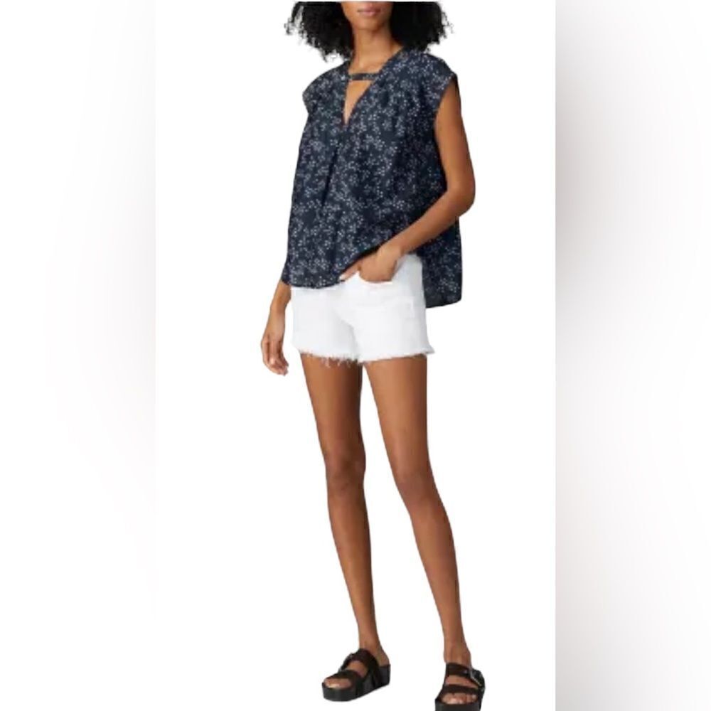Current Elliott Short Sleeve Sky Blouse Size 2